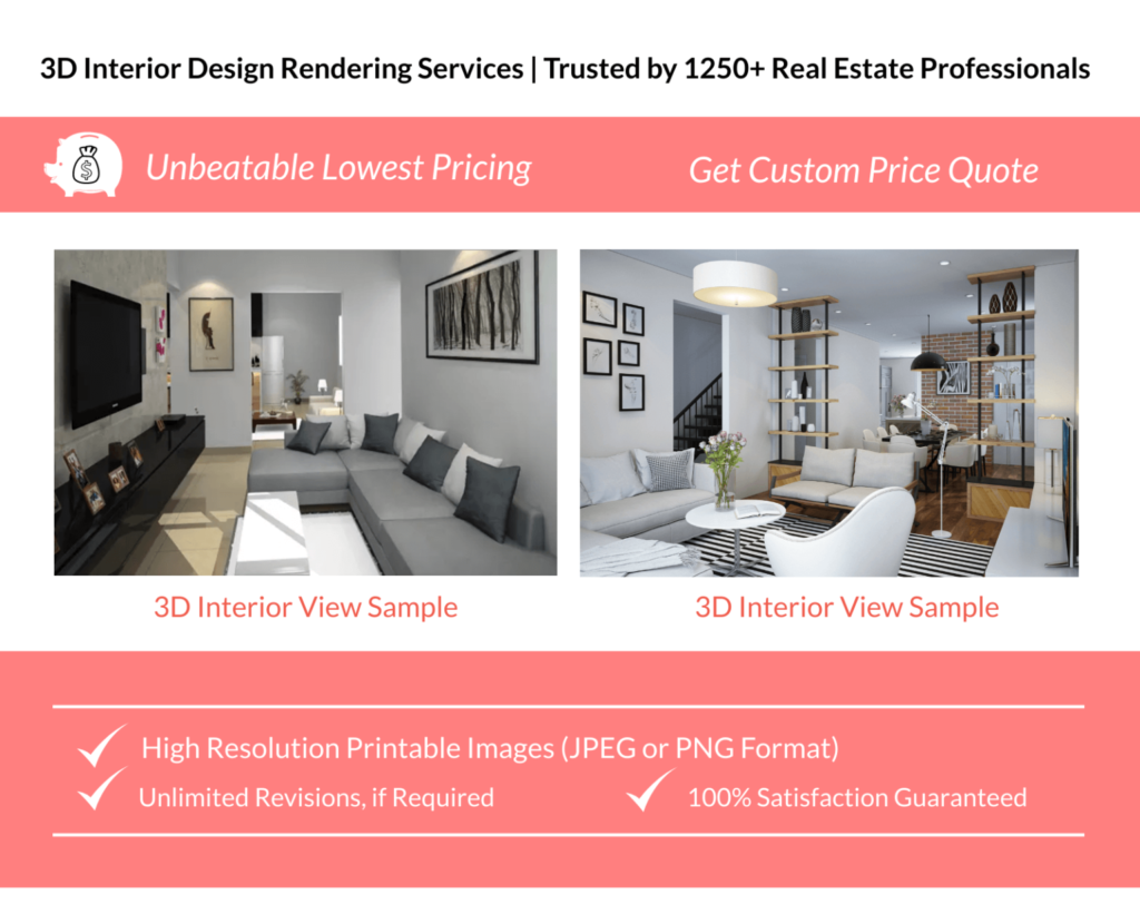 3D Interior Real Estate Renderings - Custom Price Quote