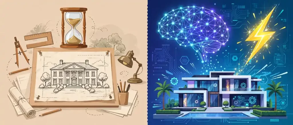 traditional-vs-ai-augmented-workflow